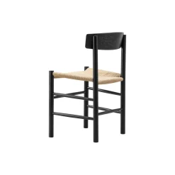 J39 Mogensen stol, sortlakeret eg/natur