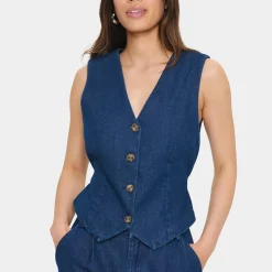 JaclynSZ Vest, dark blue denim