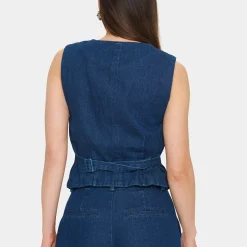JaclynSZ Vest, dark blue denim