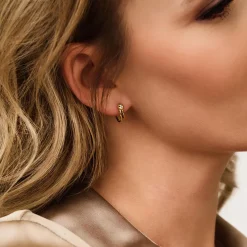 JAIDA ØRERINGE, guld/diamanter