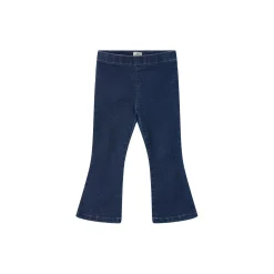 Jeggings w. Flare, dark indigo blue washed