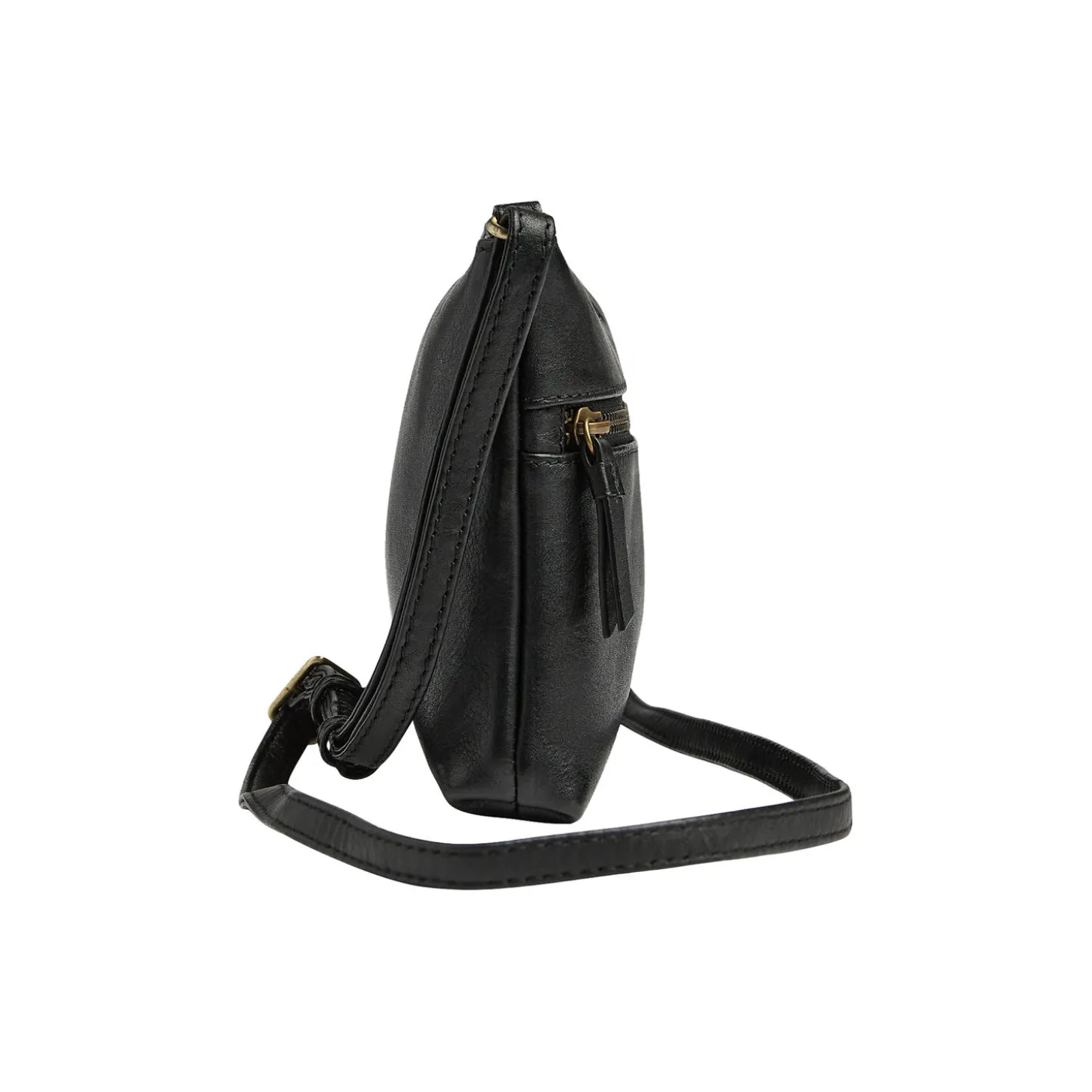 JolieMBG Crossbody Bag Soft Vintage, black w/br. gold