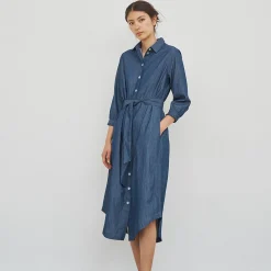 Joy Shirt Dress, blue denim
