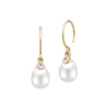 June Earring, gold/white pearl