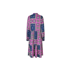 KaiaLL Midi Dress LS, dark blue