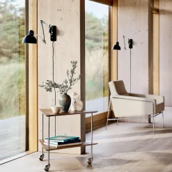 KAISER idell™ 6559-W væglampe, black/chrome