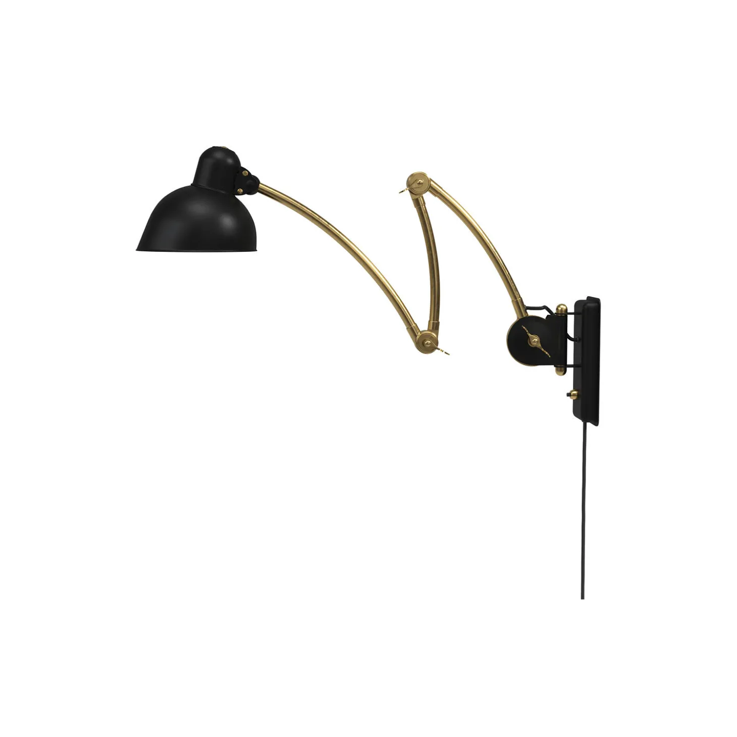 KAISER idell™ 6559-W væglampe, matt black/brass