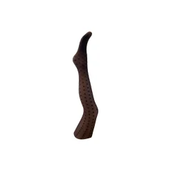 Karen brown squared tights, dark brown w. brown square