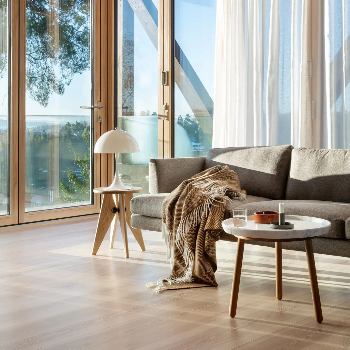 KATTEFOT Throw, burnt ochre