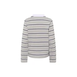 KBZuelma Striped Polo LS, zuelma stripe drizzle grey