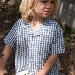 Kim SS Shirt, captains blue check