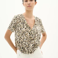 KinleyIW Printed Top, strokey small