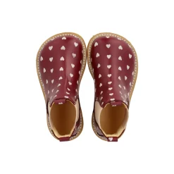 Klassisk Chelsea støvle, berry hearts/rose elastic