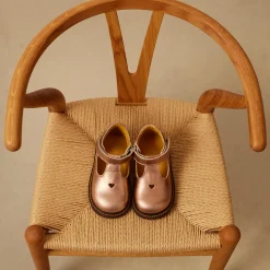 Klassisk tullesko med hjertemotiv, bronze metallic