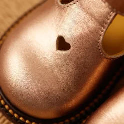 Klassisk tullesko med hjertemotiv, bronze metallic