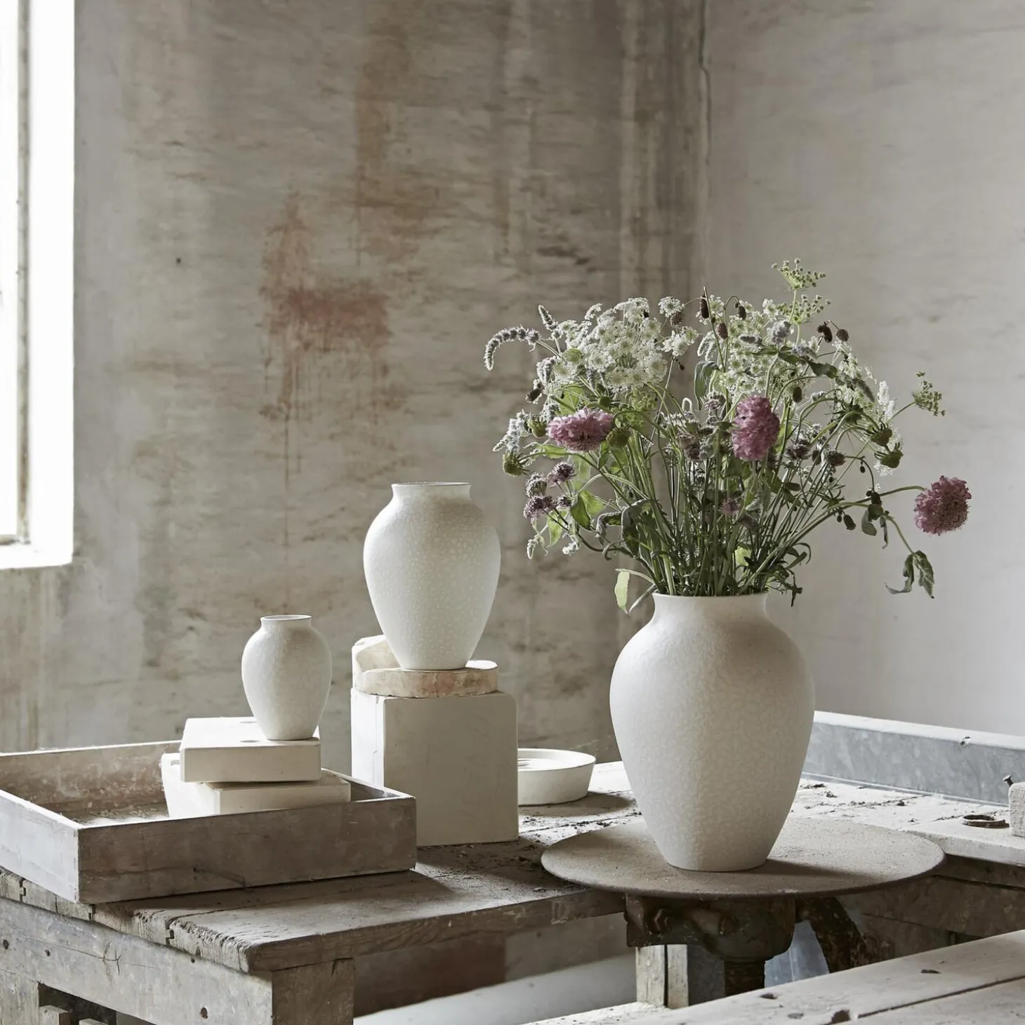 Knabstrup vase, white