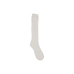 Knee Socks Pointelle, gentle white