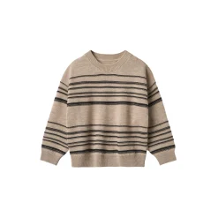 Knit Pullover Flores, sand black stripe