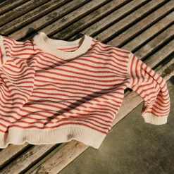 Knit Pullover Leise, 2078 red stripe