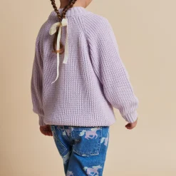 Knitted Classic Rib Blouse, lavender