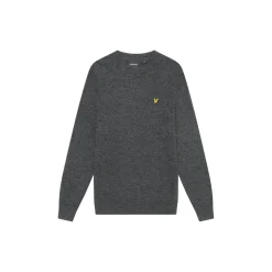 Lambswool Blend Crew Neck Jumper, charcoal marl