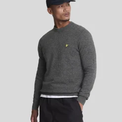Lambswool Blend Crew Neck Jumper, charcoal marl