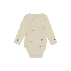 Langærmet body til nyfødt, cherry
