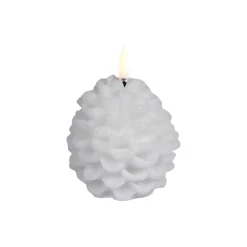 LED candle pine cone, nordic white