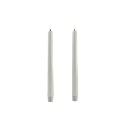 LED Classic Taper Candle 25 cm 2 pcs, dusty green