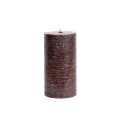 LED Pillar Candle 15 cm, brown