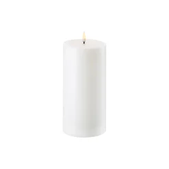 LED Pillar Candle 20 cm, nordic white