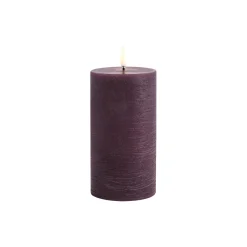 LED Pillar Candle 15 cm, plum