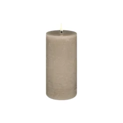 LED Pillar Candle 15 cm, sandstone
