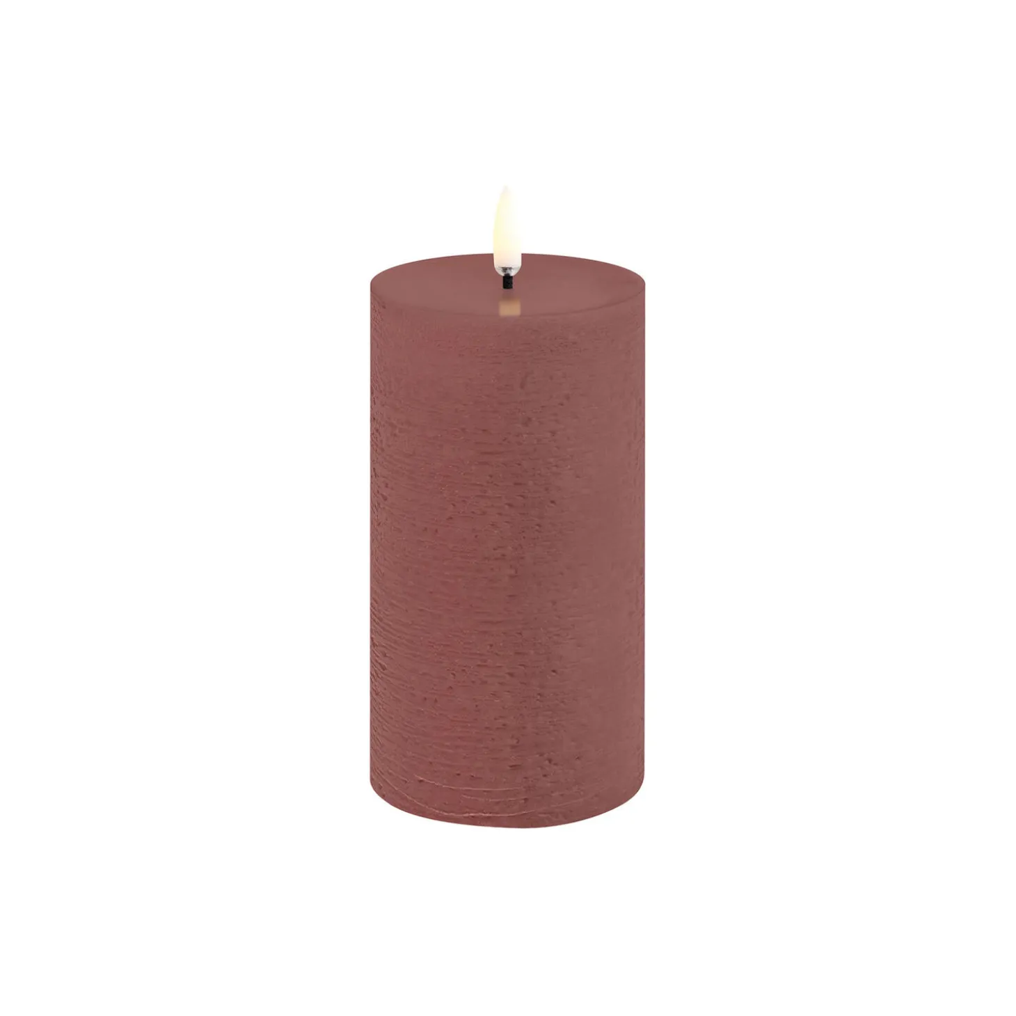 LED Pillar Candle 15 cm, terracotta