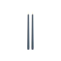 LED Slim Taper Candle 32 cm 2 pcs, hazy blue