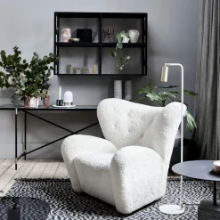 Lektor Floor Lamp, white/brass