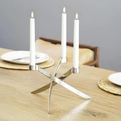 LightArch Standard Taper Candleholder 3 pcs, chrome