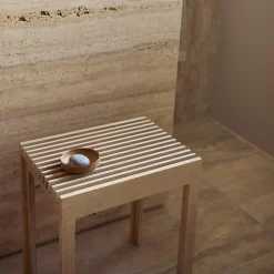 Lightweight Stool, white oiled oak