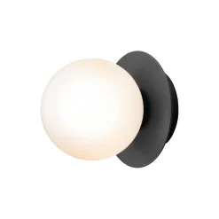 Liila 1 Small Wall Lamp, black/opal