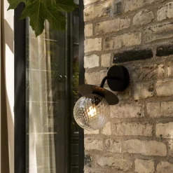 Liila Outdoor Wall Lamp, black/optic clear