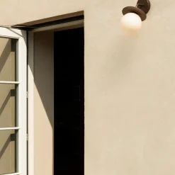 Liila Outdoor Wall Lamp, dark bronze/opal