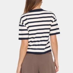 LikamSZ Striped Pullover, winter white nightsky stripe