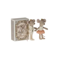 Lillebror og lillesøster royale tvillinger mus i tændstikæske