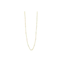 Lina halskæde, guldbelagt/white pearls