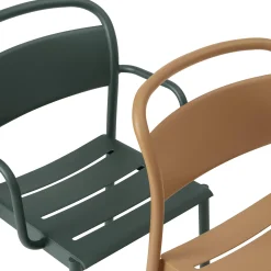 Linear Steel Armchair, burnt orange