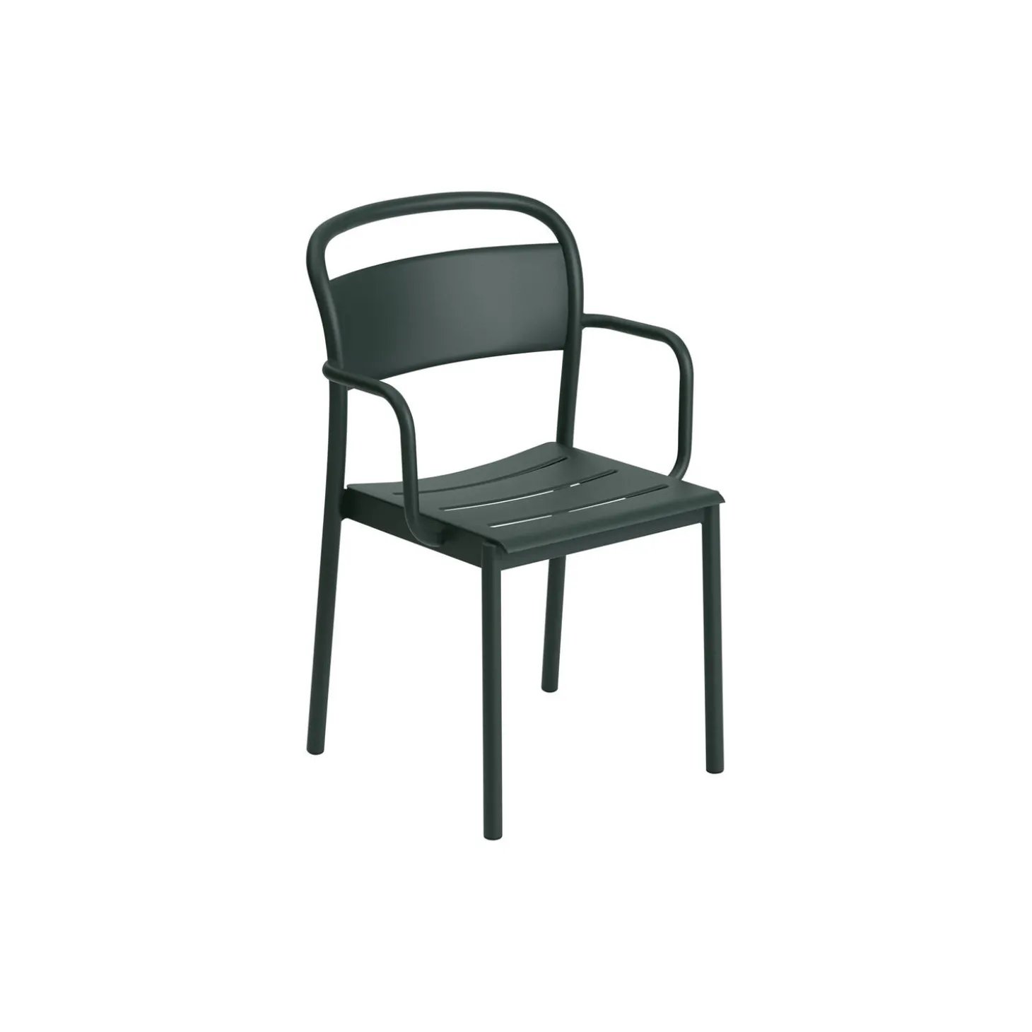 Linear Steel Armchair, dark green