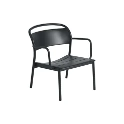 Linear Steel Lounge Armchair, anthracite black
