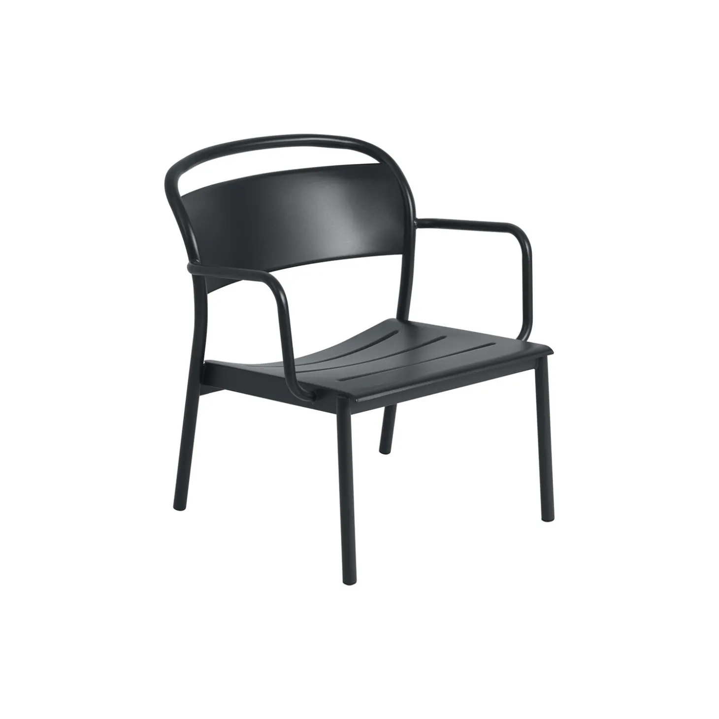Linear Steel Lounge Armchair, anthracite black
