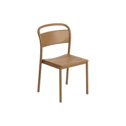 Linear Steel Side Chair, burnt orange