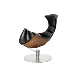 Lobster Chair loungestol, valnød/krom